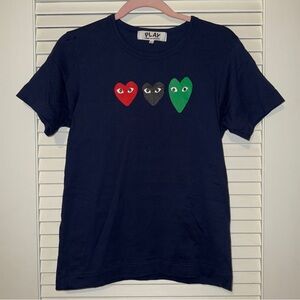 Comme des Garcons PLAY Triple Heart Tee